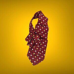Men's Red Ascot Tie - Ascot Made From Men's Necktie - Vintage Ascot